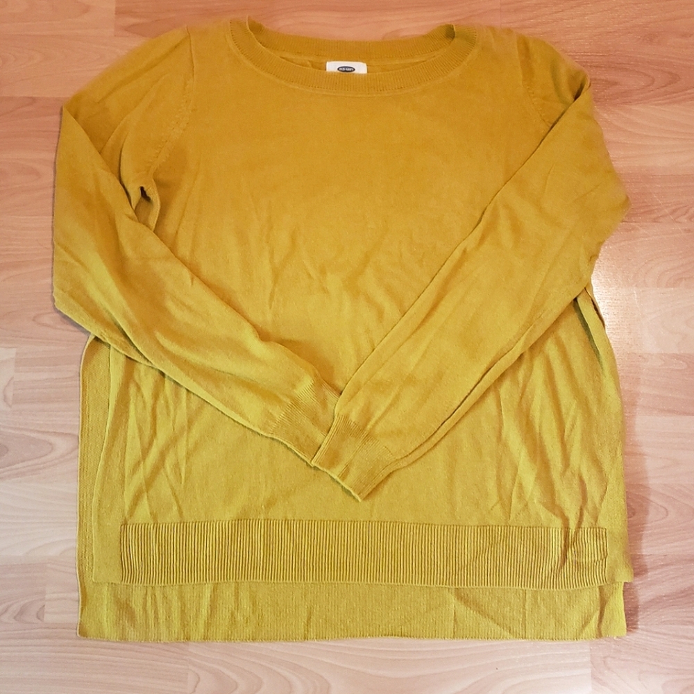 Old Navy Mustard Yellow Women's Medium Sweater Open Sides